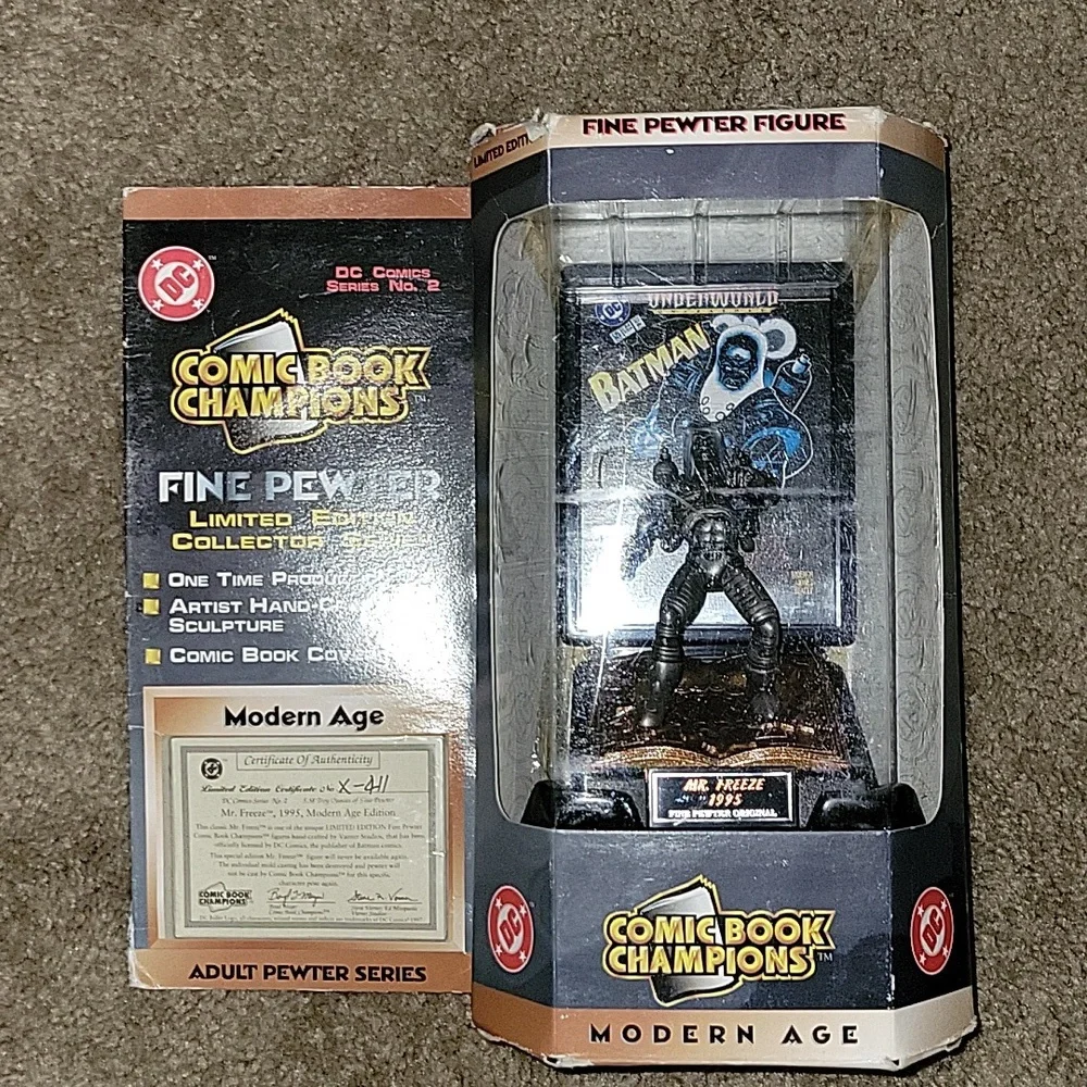 Vintage1995 Mr Freeze Batman DC Fine Pewter Original Figure w/COA Comic Book